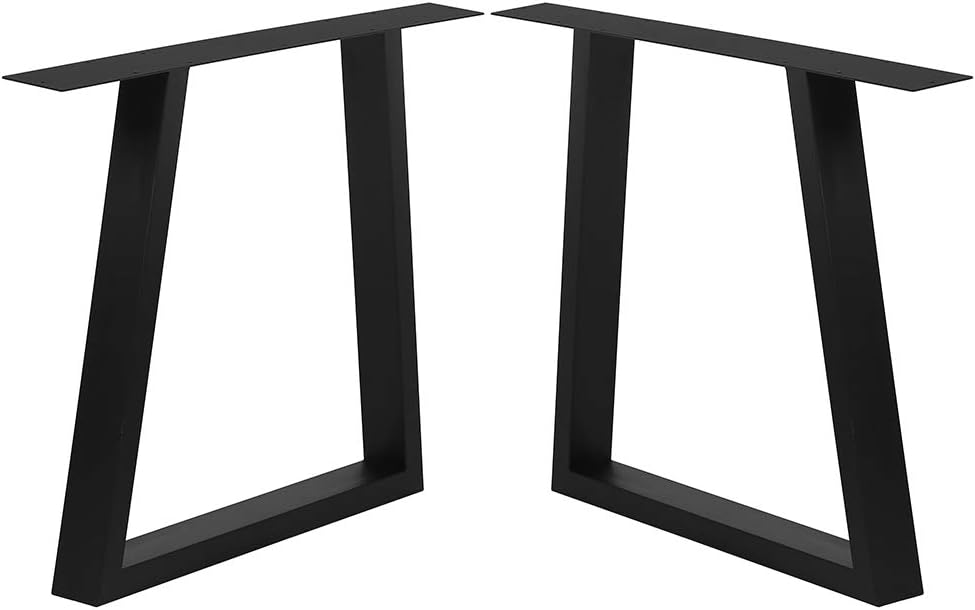 Metal Table Legs Cast Iron Dining Table Legs,Industrial Black Bench Legs Desk Legs,Rustic Heavy Duty DIY Furniture Legs,Square Tube Coffee Table Legs 2 PCS(28�� Height 35�� Wide)