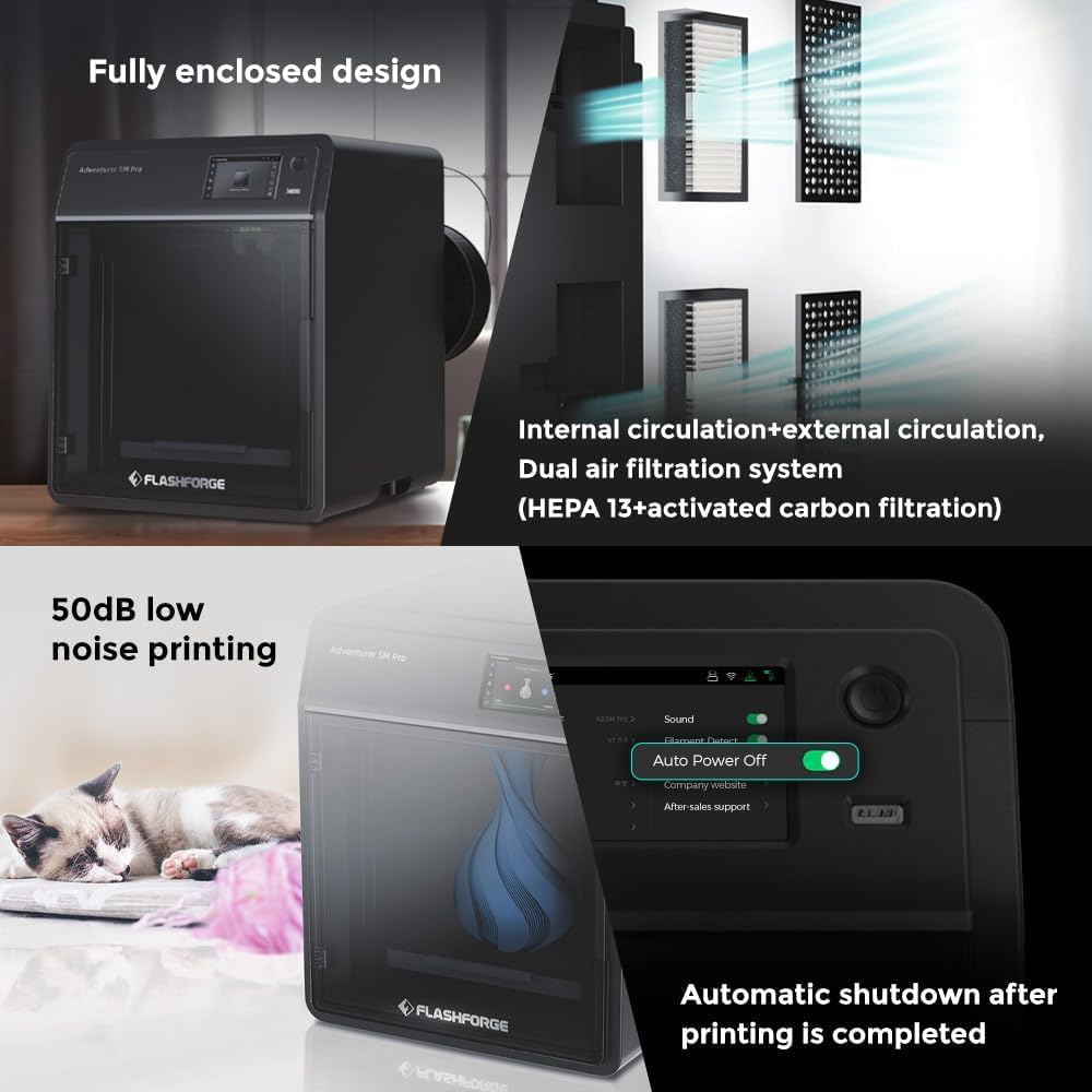 FLASHFORGE Adventurer 5M Pro 3D Printer and FLASHFORGE Smooth PC Platform