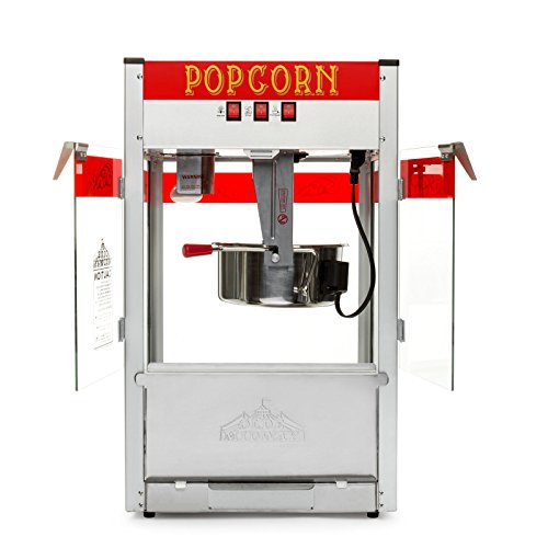 Olde Midway Commercial Popcorn Machine Maker Popper with Large 12-Ounce Kettle - Black
