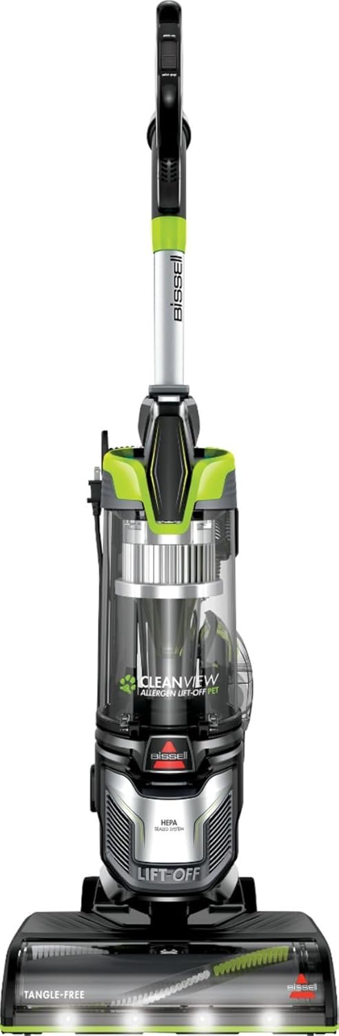 BIISSELL - CleanView Alleergen Lift-Off Pet Vacuum Tangle-Free Brush Roll & HEPA Sealed - Black/Electric Green