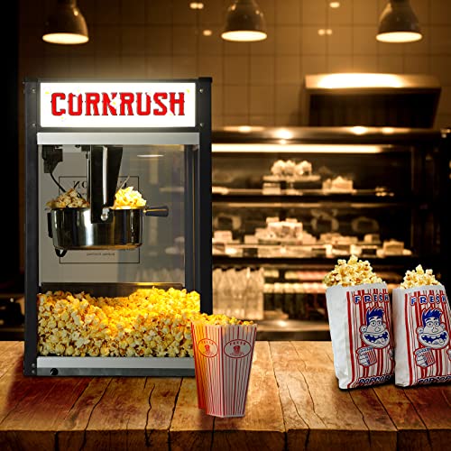 Popcorn Machine Movie Theater Style Tabletop Popcorn Popper Machine 8 Ounce for Home Old Fashioned Halloween Christmas Gift, Black