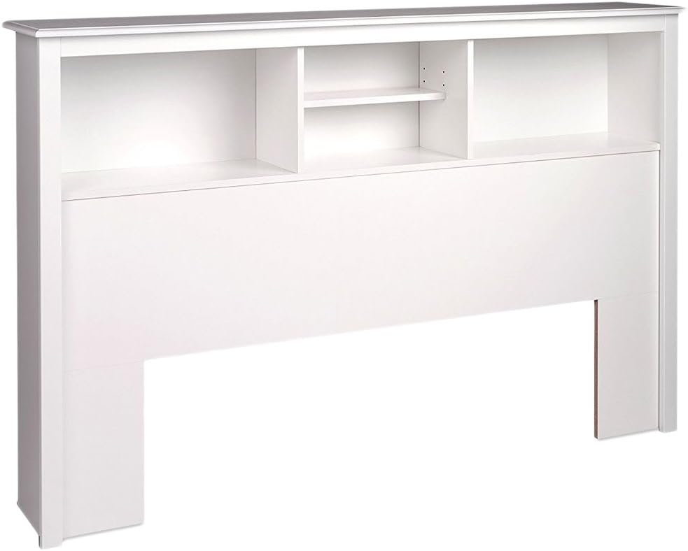 Prepac Full Mate's Platform Storage Bed with 6 Drawers and Stylish Full/Queen Headboard with 3 Compartments, White