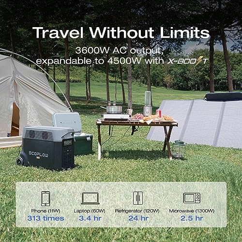 EF ECOFLOW 120V Home Backup Kit: DELTA Pro 3600Wh Power Station with Transfer Switch Kit, 3600W AC Output, Solar Generator for Home Use, Emergency, RV
