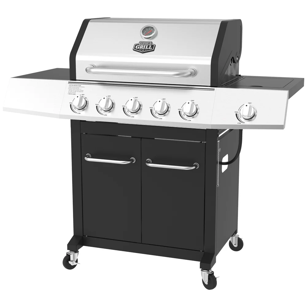 Expert Grill 5 Burner Propane Gas Grill with Side Burner
