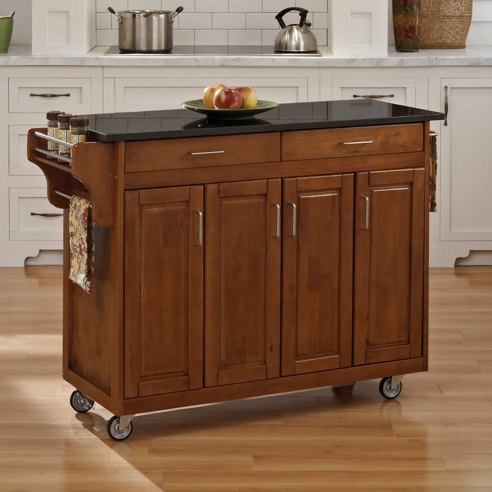 Homestyles Create-a-Cart Wood Rolling Kitchen Cart in Brown - Curated Treasures Market