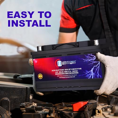 Mighty Max Battery MM-H5 Start and Stop Car BCI Group Size 47 12V 60 AH, 100RC, 680 CCA Rechargeable AGM Car Battery