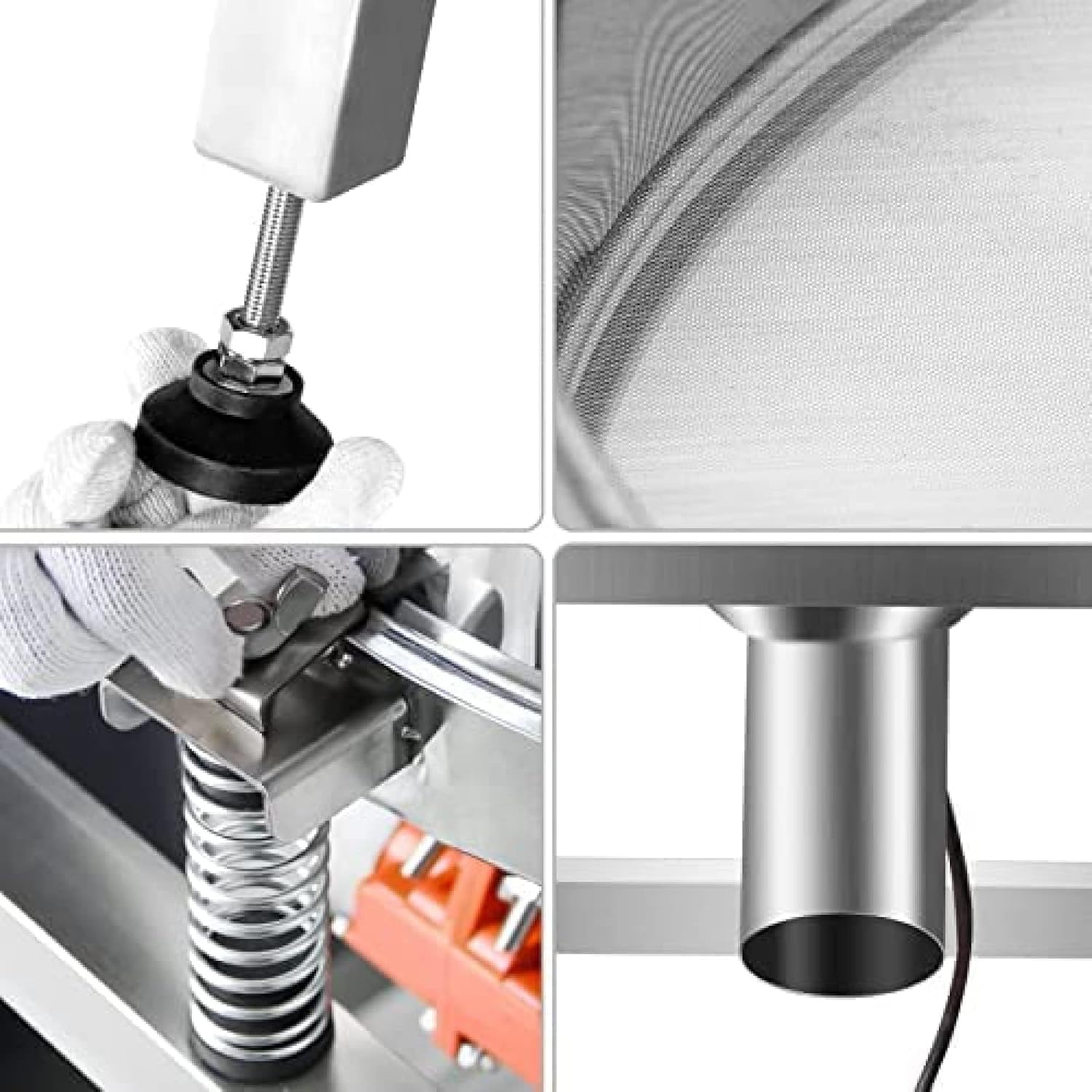 Automatic Powder Sifter Shaker Machine Sieve Shaker Vibrating Machine With 19.6" 80 Mesh Sieve Screen Electric Flour Sifter For Baking Powder Grain Particles Food Industrial Processing