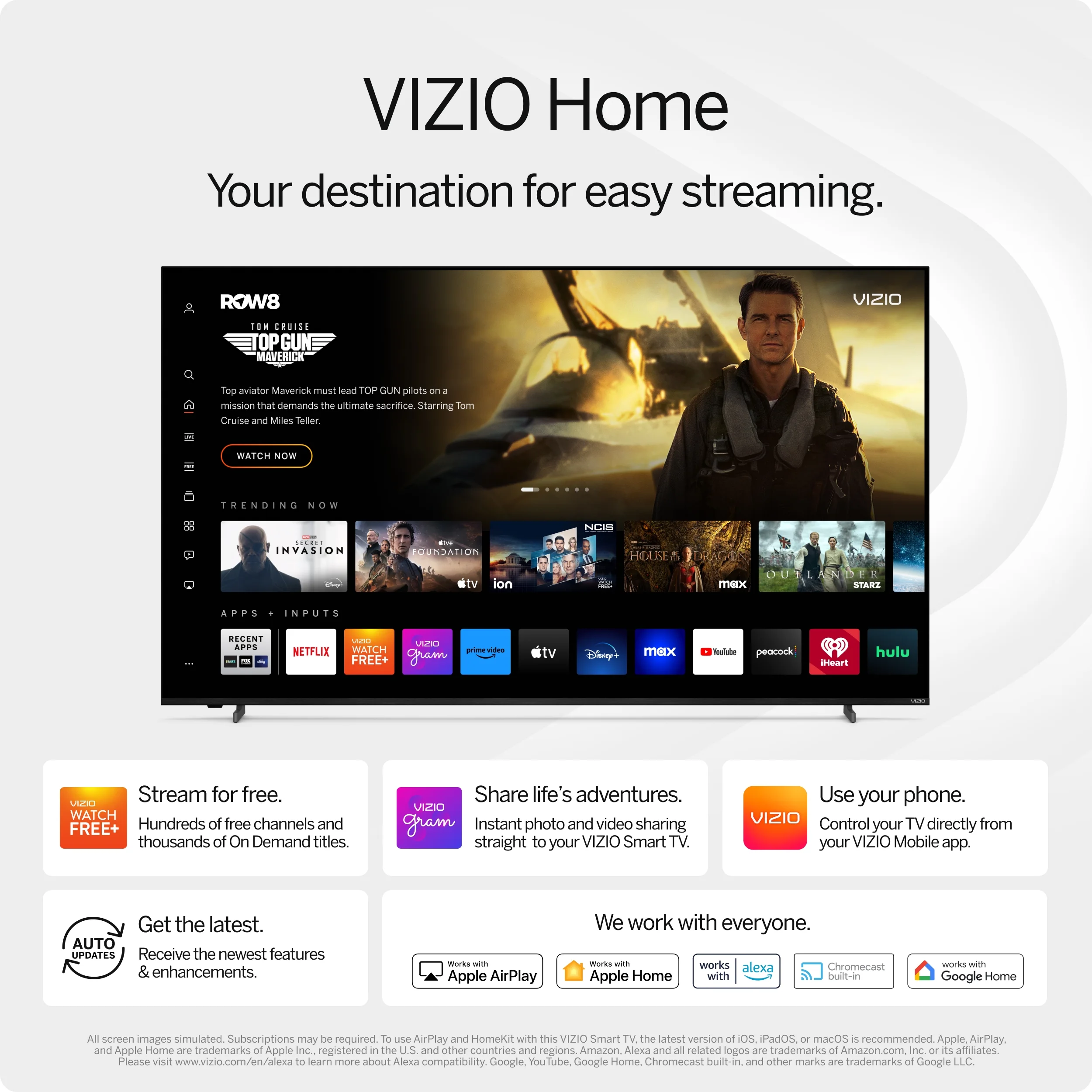 VIZIO 40” Class Full HD 1080p LED Smart TV (New) VFD40M-08