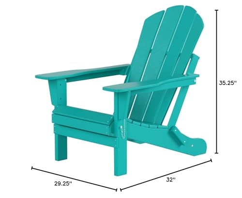 WO Home Furniture Adirondack Chair Outdoor Ottoman Set of 2 PCS Classic Patio Furniture (Teak)