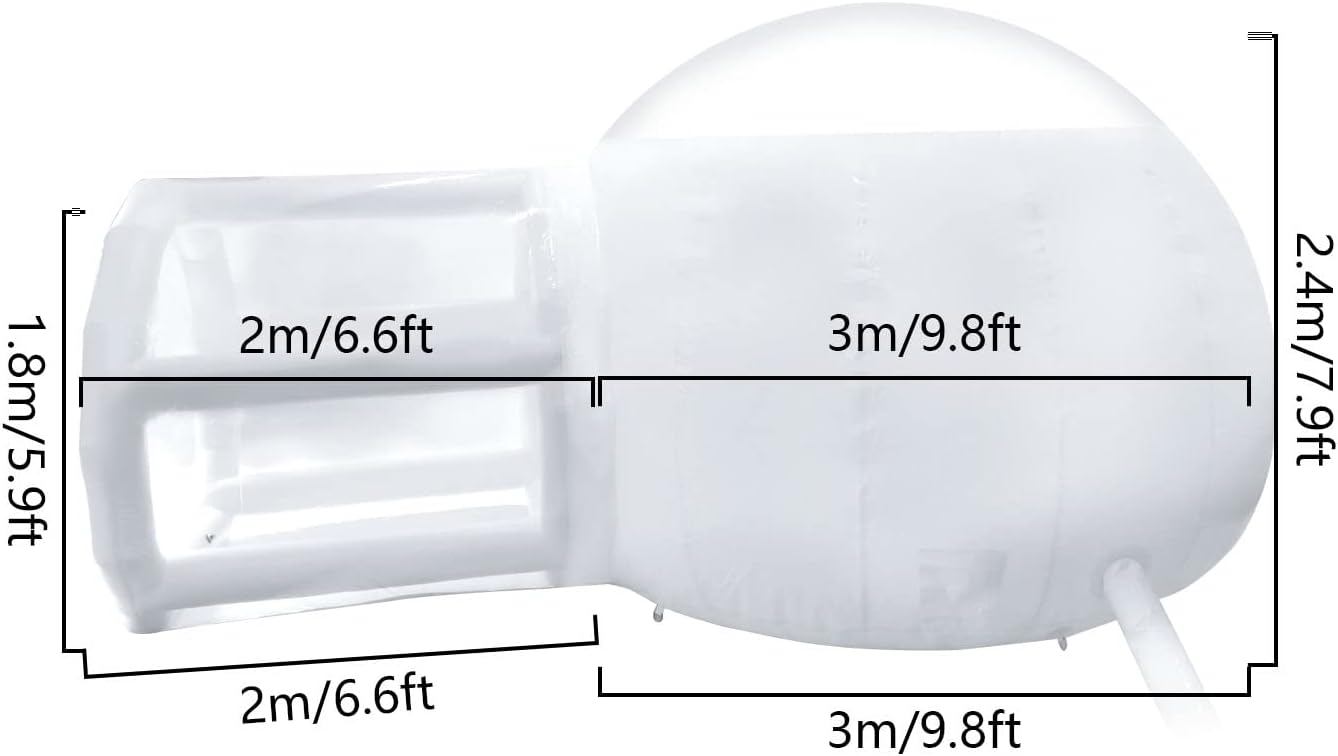 Inflatable Bubble Camping Tent, Clear Dome Balloon Garden Tent Transparent D-Ring Single Tunnel Bubble House with Air Blower for Outdoor Backyard Festivals Family Camping