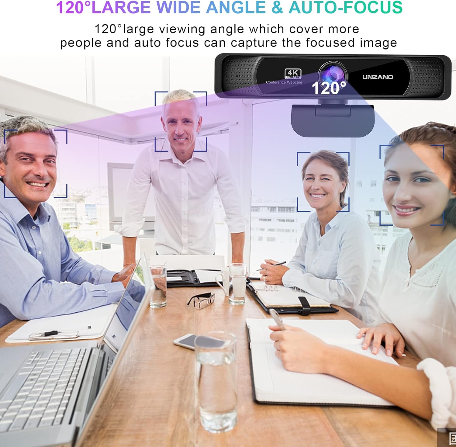 1080P 60FPS Webcam with Microphone,Full HD Computer Web Camera,Auto-Focus 80° Wide Angle Built-in Dual Noise Reduction Mics,Webcam for Online Class, Zoom Skype Facetime Teams, PC Mac Laptop Desktop