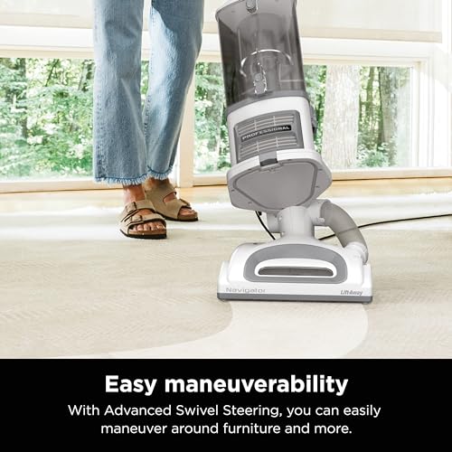 Shark Upright Vacuum, Navigator Lift-Away Deluxe with Large Dust Cup Capacity, HEPA Filter, Swivel Steering, Upholstery Tool & Crevice Tool, Blue, NV360