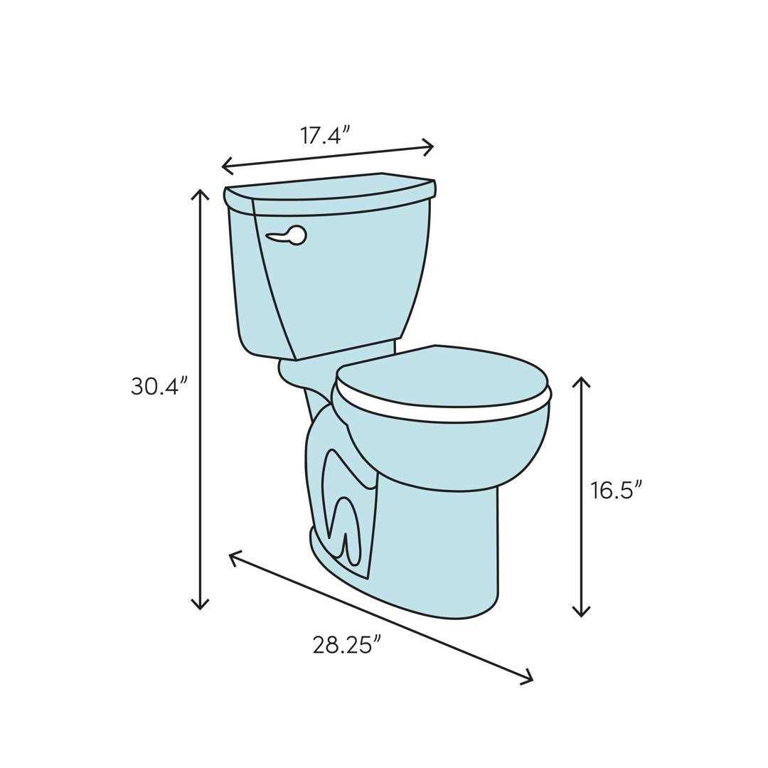 American Standard Cadet Pro 1.6 GPF Round Two-Piece Toilet 215BA.004.020 - Shop Hardware Tools Online Store