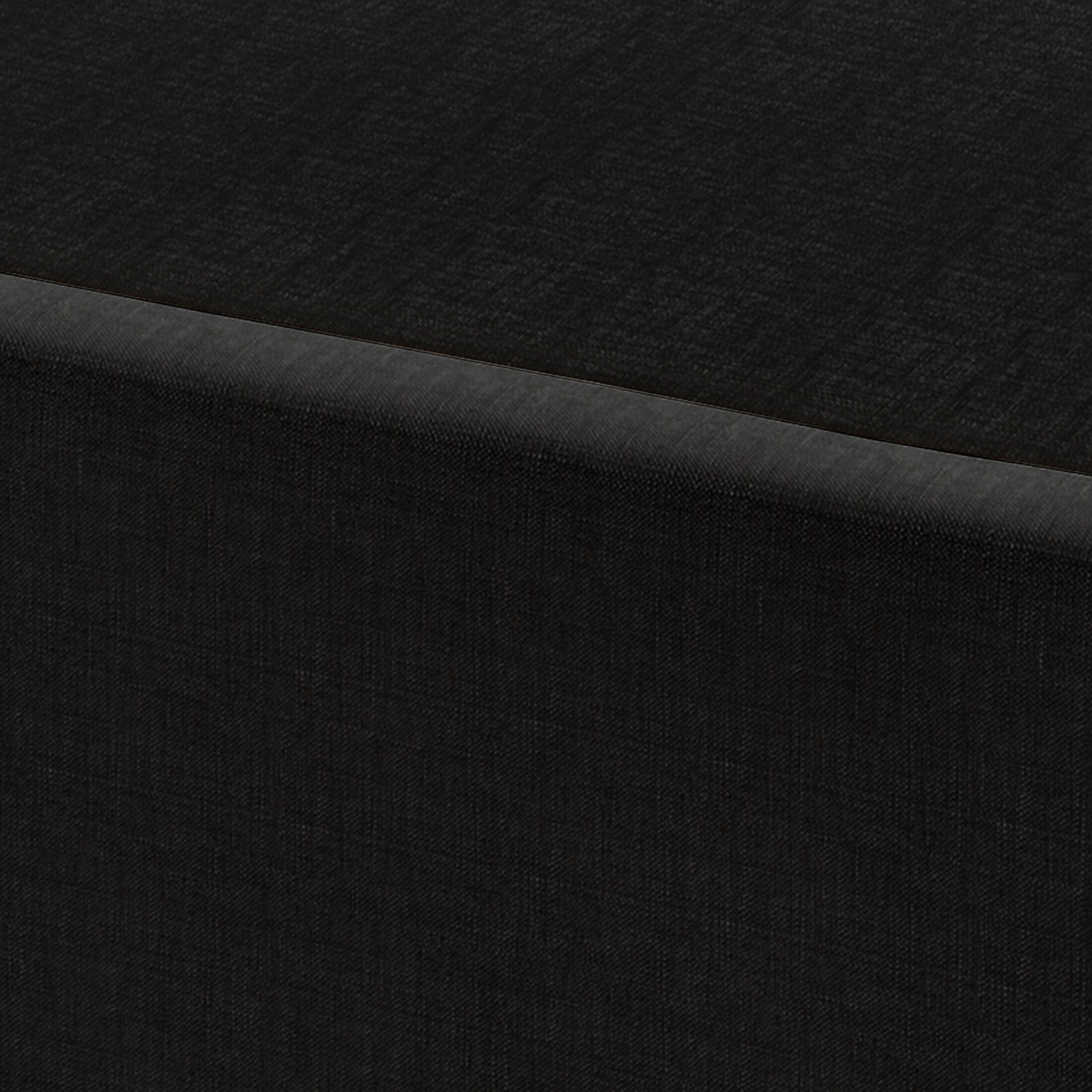 CraftPorch  Solid Wood 8-Inch Box Spring Foundation with Wood Slats with Black Linen Cover Twin