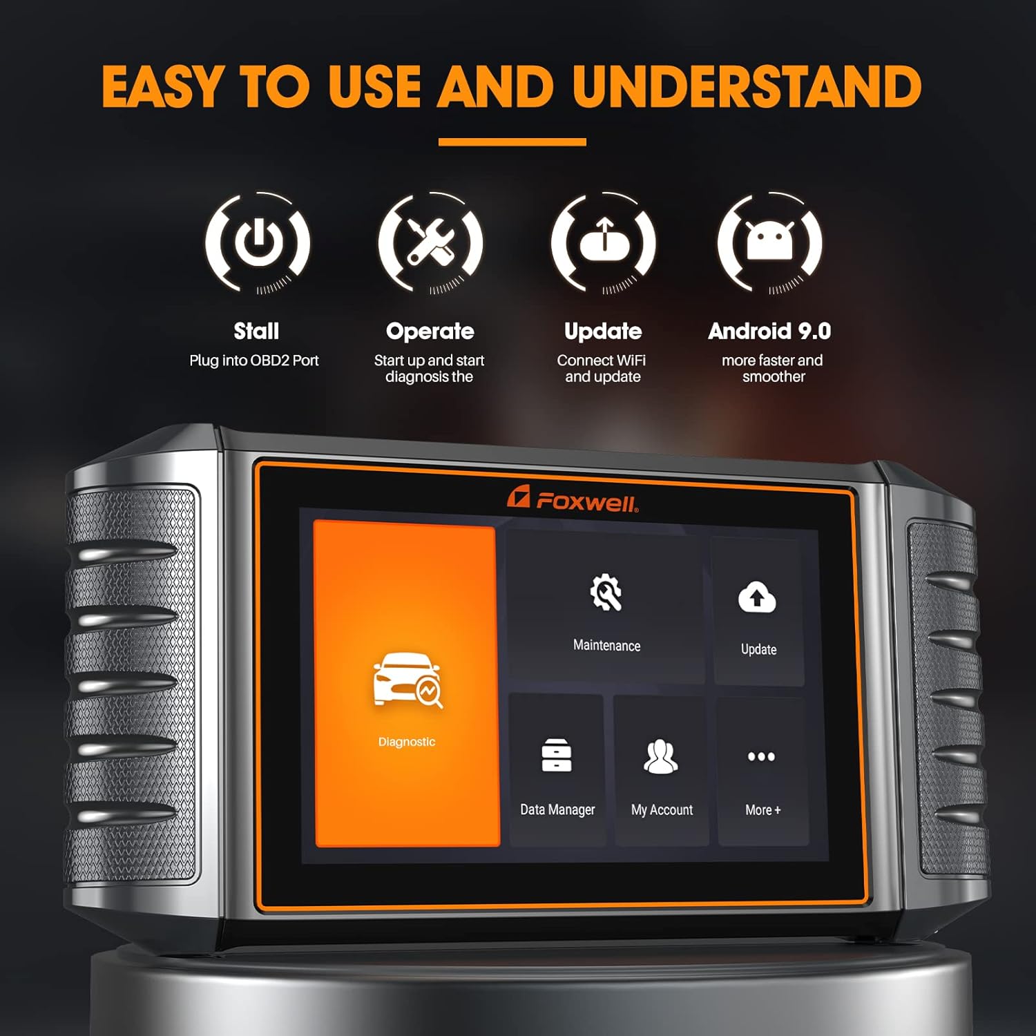 FOXWELL NT716 OBD2 Scanner Tablet ABS/SRS/Engine/Transmission Diagnoses with 9 Services Reset Injector Coding Battery Registration SAS TPMS EPB Throttle/ABS Bleeding/Oil Reset Light Fault Code Reader