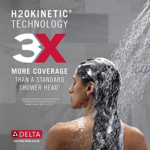 Delta Faucet Nicoli 14 Series Single-Handle Gold Shower Faucet, Shower Trim Kit with 5-Spray H2Okinetic Shower Head, Champagne Bronze 142749-CZ (Shower Valve Included)