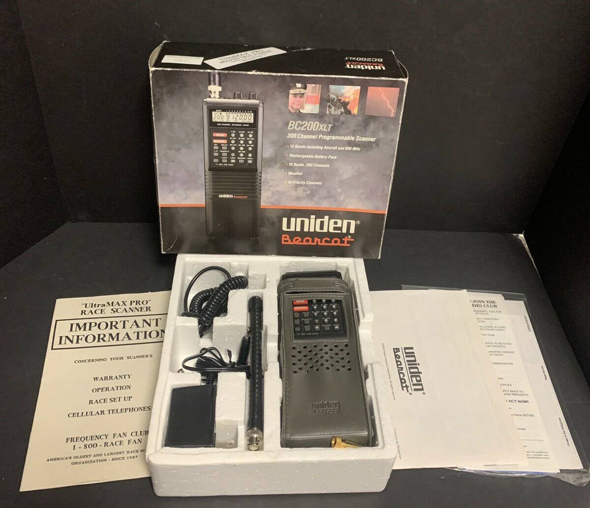Uniden Bearcat Bc200xlt 200 Channel Handheld Police Scanner Charger C