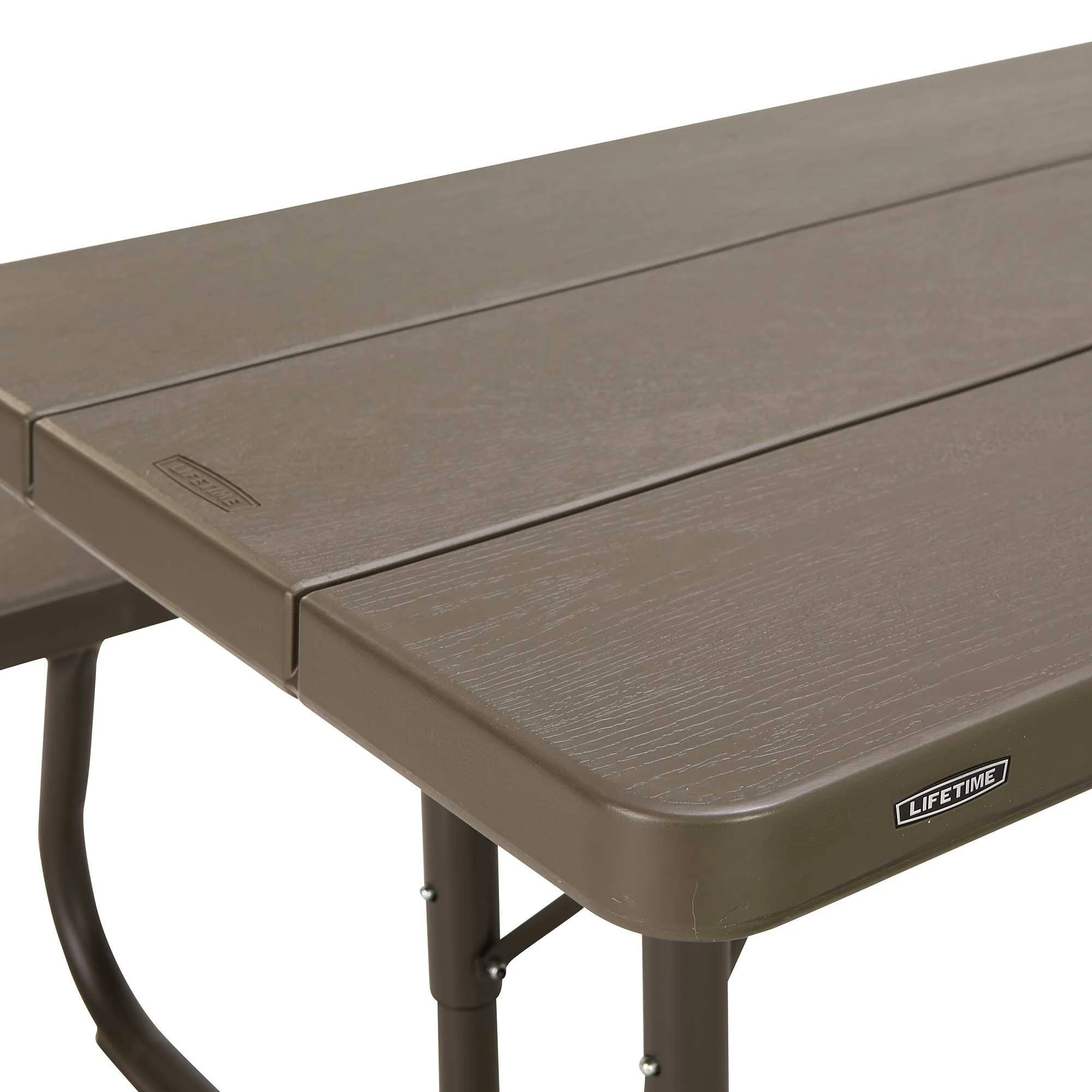 Lifetime Folding Picnic Table 60105 6-Foot Dark Brown Faux Wood