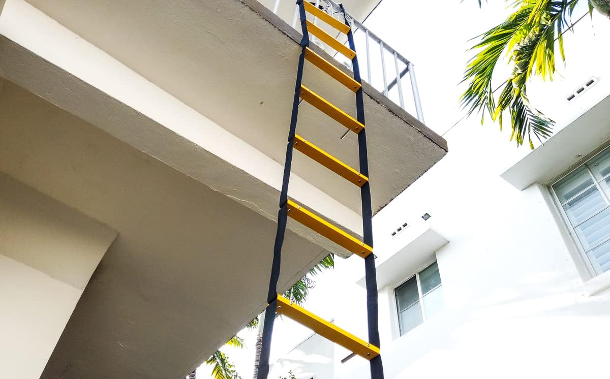 Fire Escape Ladder 3 Story | Rope Ladder Fire Escape for Homes 3rd Floor | Portable, Foldable & Compact | Emergency Ladder Suitable for Balcony & Windows