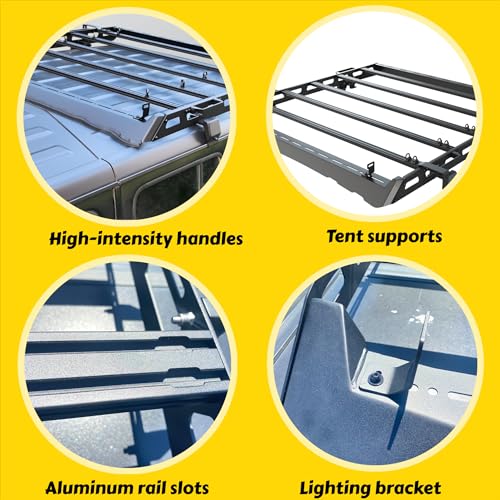Black Roof Rack Cargo Storage (2018-2024 Jeep Wrangler JL 4 Doors Hard top Full Size)