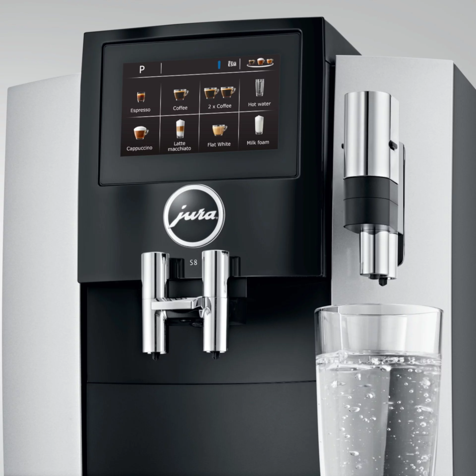 Jura S8 Automatic Coffee & Espresso Machine | Moonlight Silver