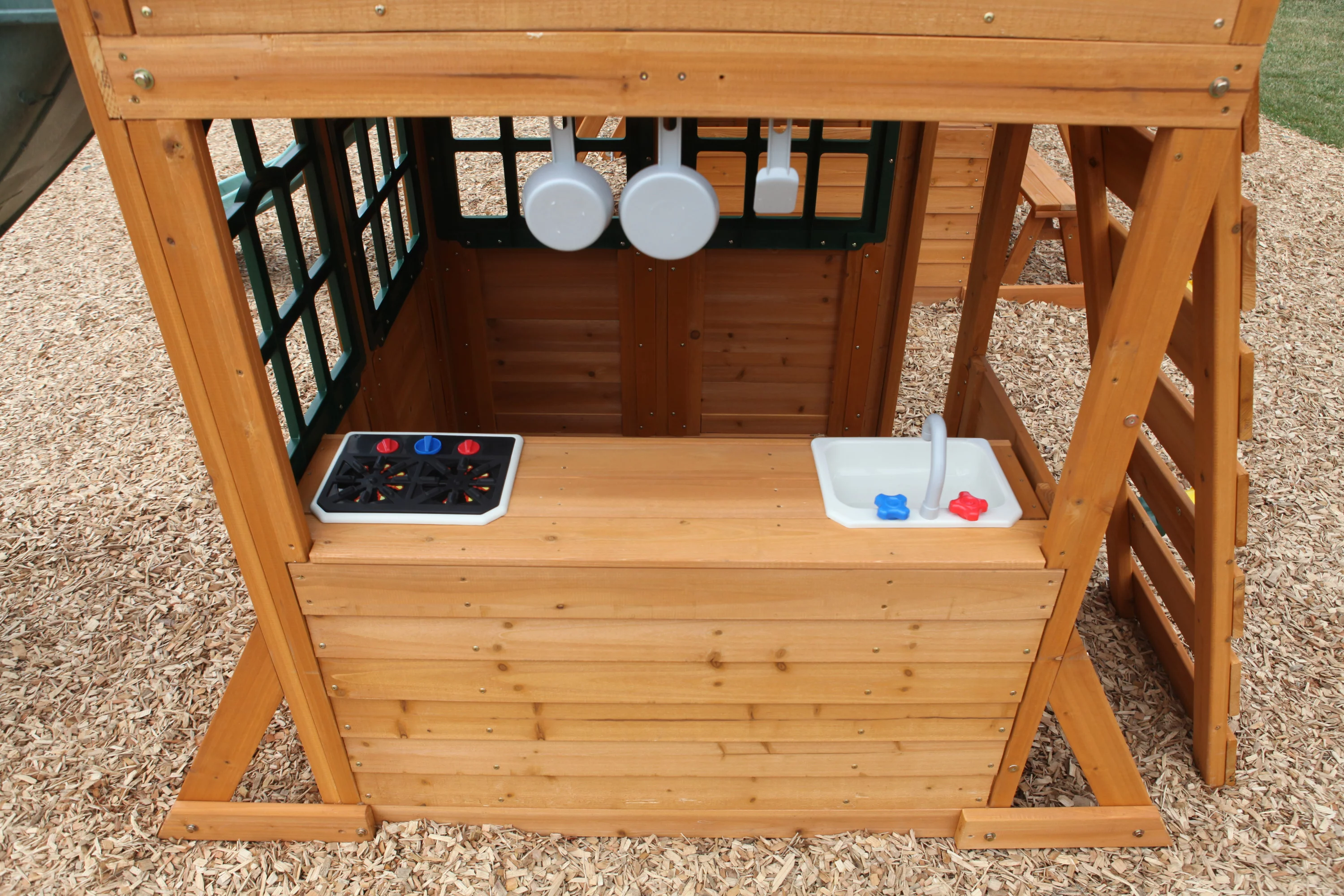 Paramount Wooden Swing Set / Playset with Tunnel, Slides and Kitchens