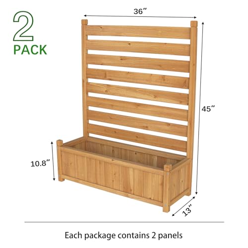 GDLF Air Conditioner Fence Outdoor Wood Privacy Screen with Planter Box for Trash Can Pool Equipment No-Dig Kit