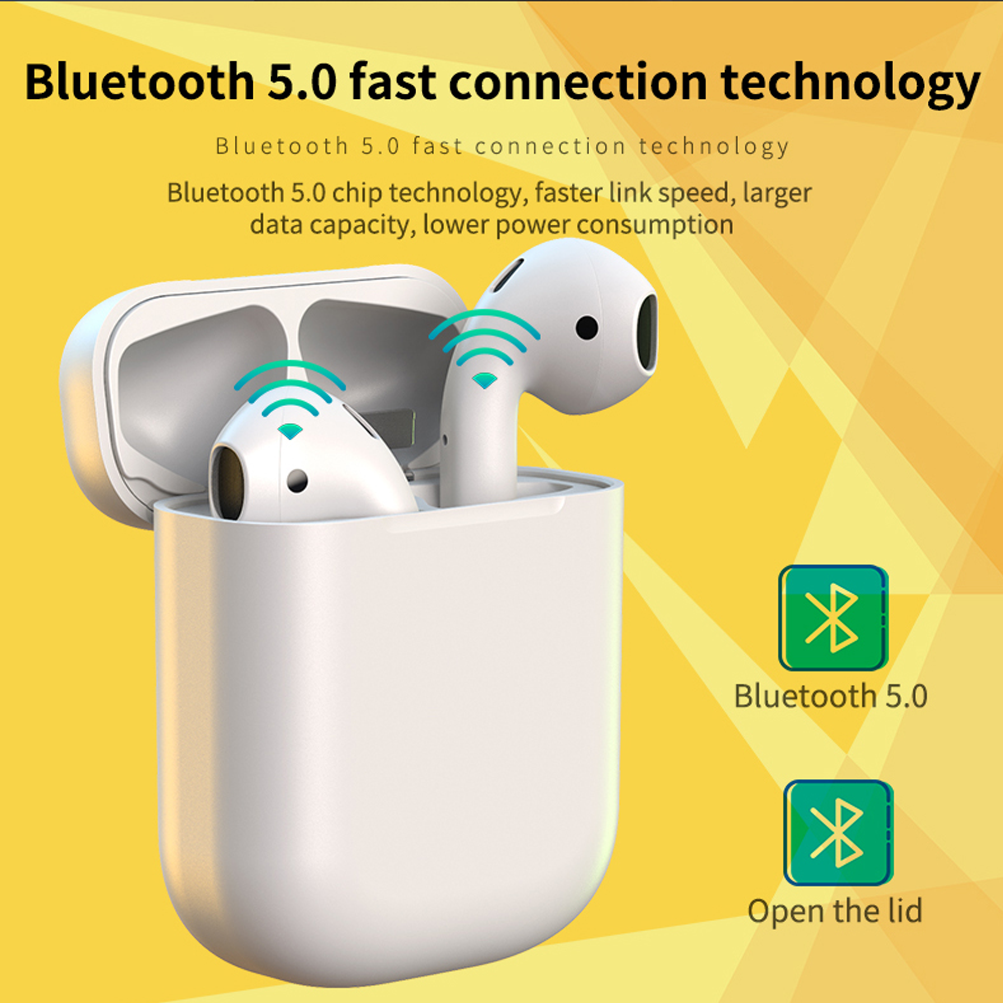 5.0 Second Generation Wireless Earbuds Standby for Up to 72 Hours for Apple and Android