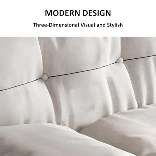 Sectional Sofa Couch Convertible Fabric Couches with Ottoman Recliner Armchair Furniture Sofa Bed with Solid Wooden Frame & Padded Cushions