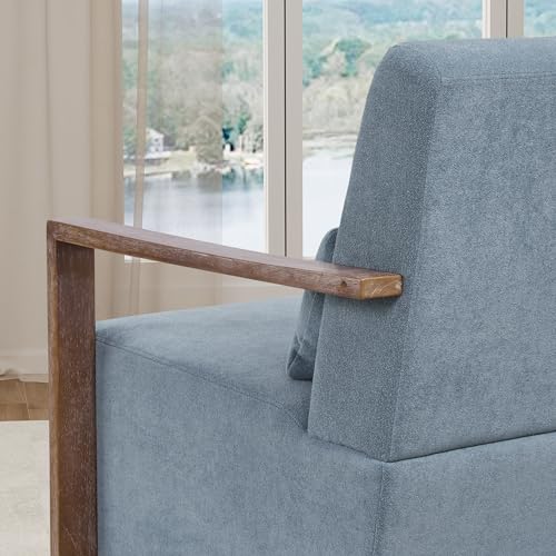Swivel Accent Chair, Living Room Chair, Modern Arm Chair Sofa Chair with Solid Wood Armrests, 360 Degree Comfy Lounge Reading Chair, Swivel Barrel Chair, Side Chair for Hotel, Bedroom, Office, Beige