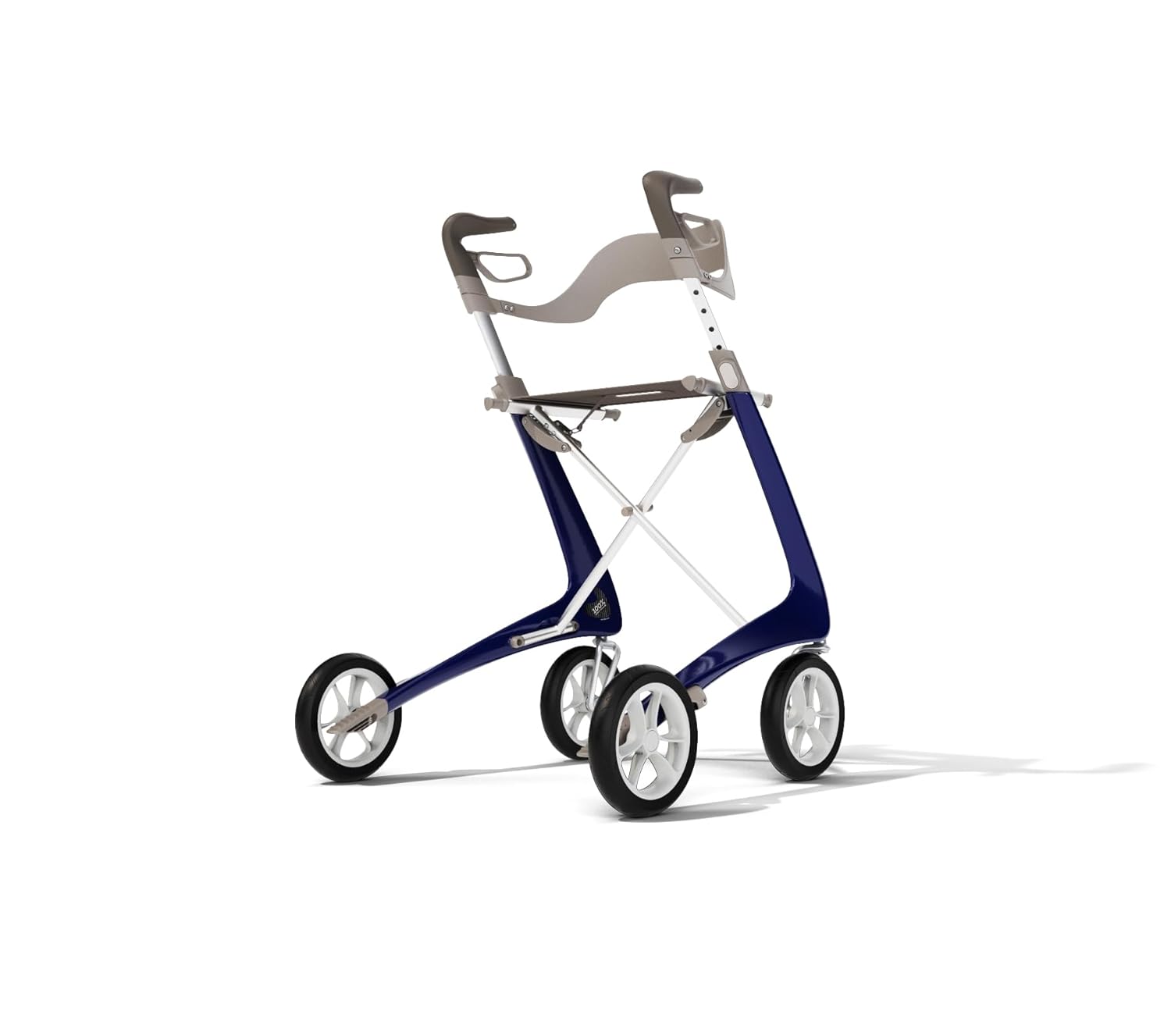Medline byACRE Ultralight Carbon Fiber Rollator with Backrest, Blue