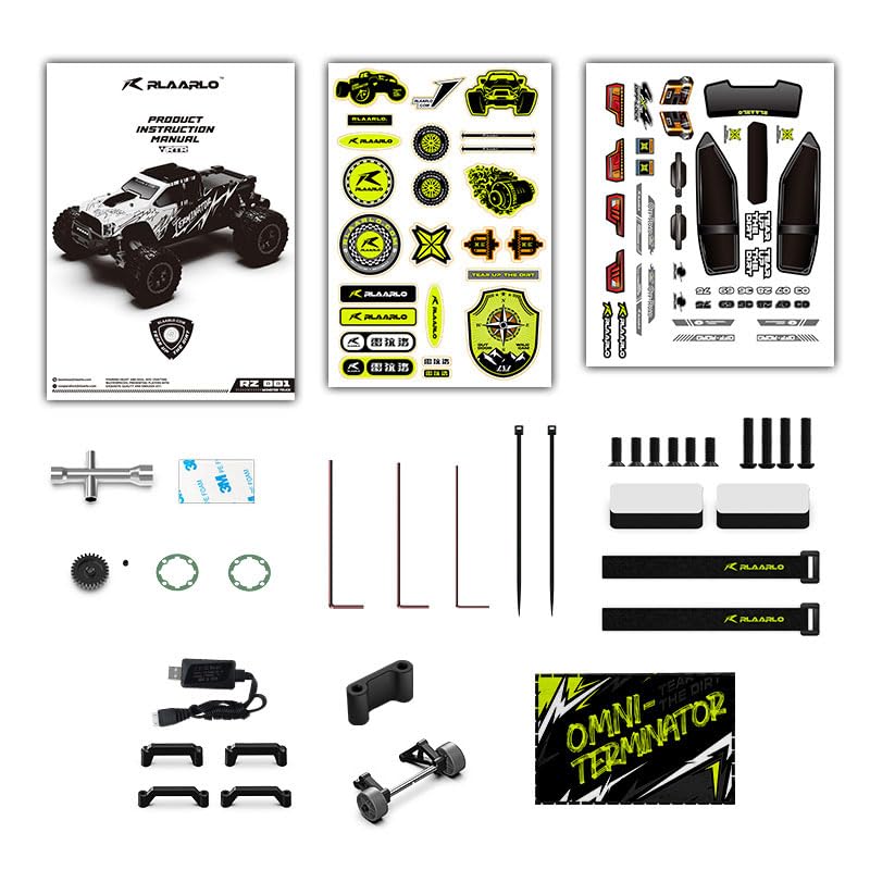 RIAARIO 1/10 Brushless RC Cars, Monster Truck, 50+ MPH, 4WD, Waterproof, Carbon Fiber, Black, Ages 8+