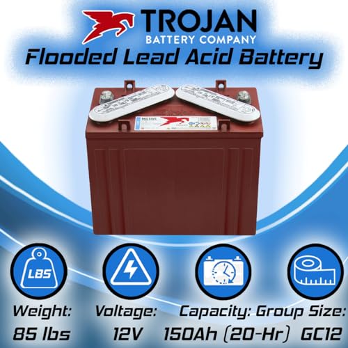 Trojan T-1275 12V 150Ah Flooded Lead Acid GC12 Deep Cycle Battery x4