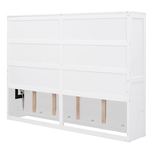 Full Size Murphy Bed Wall Bed,Space-Saving Wall Bed for Multipurpose Rooms,Full size murphy bed cabinet,Sleeping Arrangement for Multipurpose Area, Bedroom, Guest Room, or Living Room (White, Full)