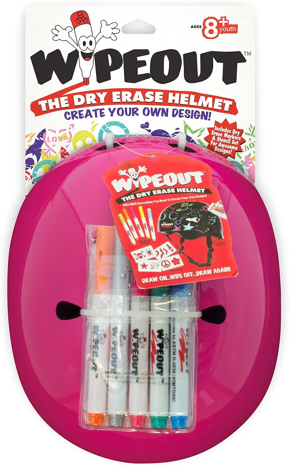 Gyroor Kids Electric Scooter with 180W Motor & LED Visible Display, Colorful Lights & Wipeout Dry Erase Kids Helmet for Bike, Skate, and Scooter, Neon Pink Youth L 8+
