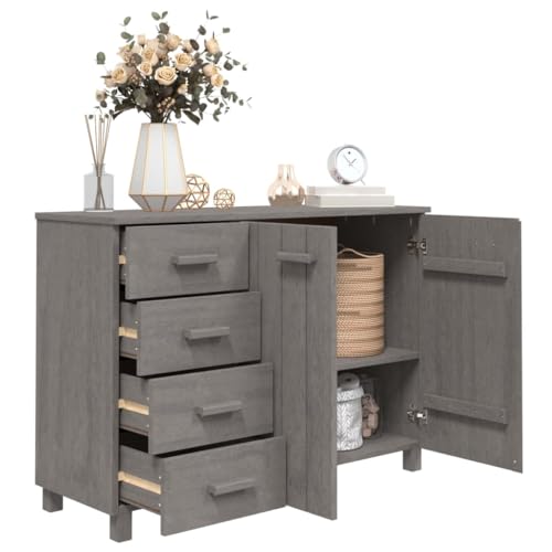 Buffets & Sideboards Sideboard Light Gray 44.5"x15.7"x31.5" Solid Wood Pine,Rewritten:Important:Assembly is required for this sideboard. For safety, it comes with a wall attachment device to prevent o