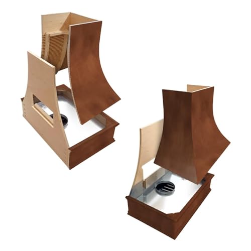 Riley & Higgs Primed Curved Front Trimless Wood Range Hood Cover - Wall Mounted Wood Range Hood Covers, Plywood and Maple