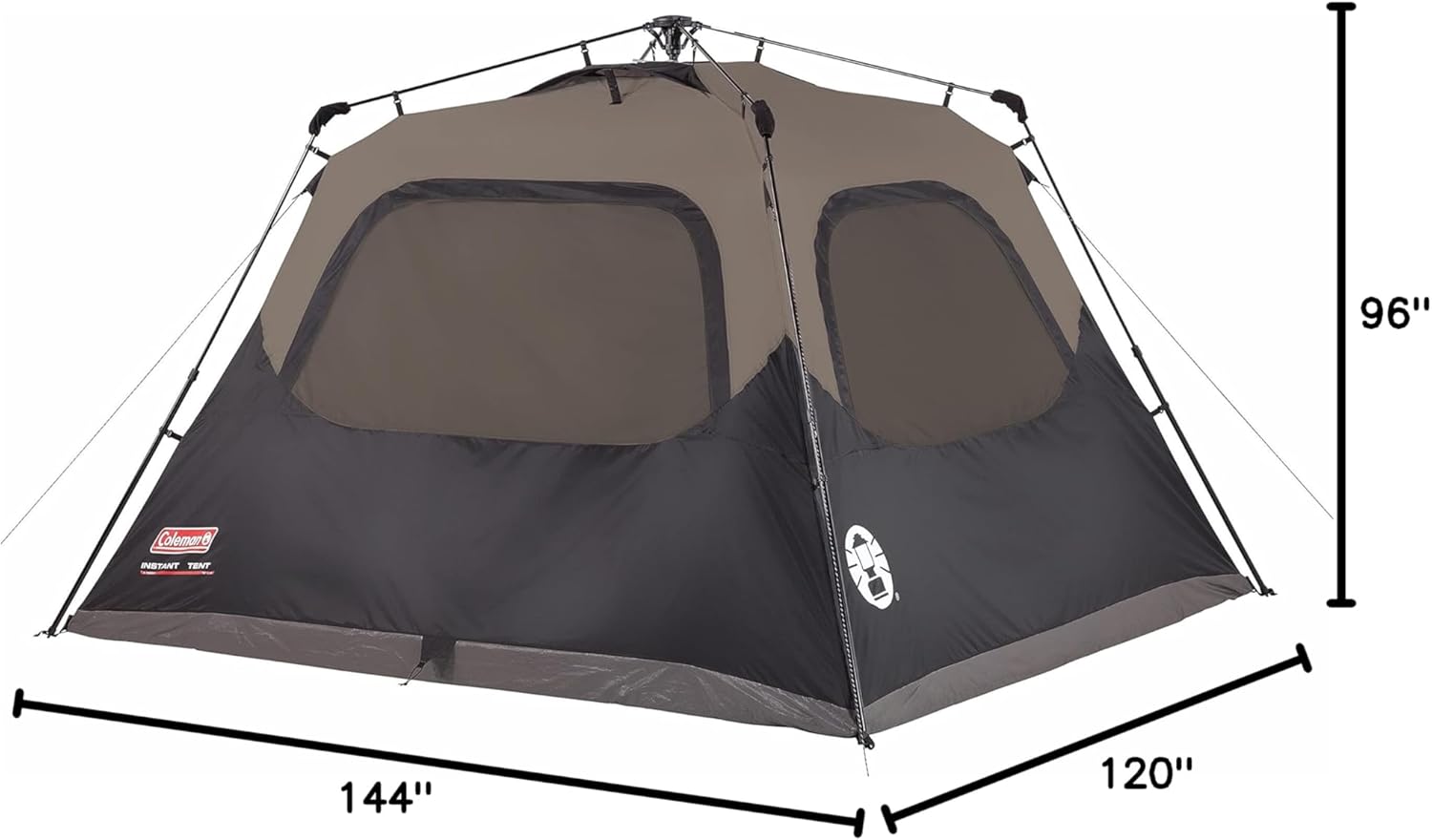 Coleman Back Home Screen Canopy Tent with Instant Setup, Outdoor Gazebo & Camping Tent | 6 Person Cabin Tent with Instant Setup, Brown/Black