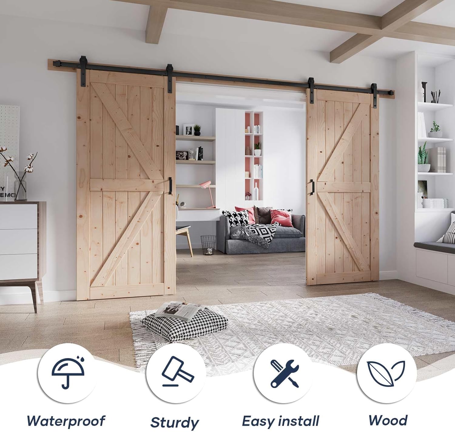 36 Double Barn Door with Hardware Included (72 barn Door)
