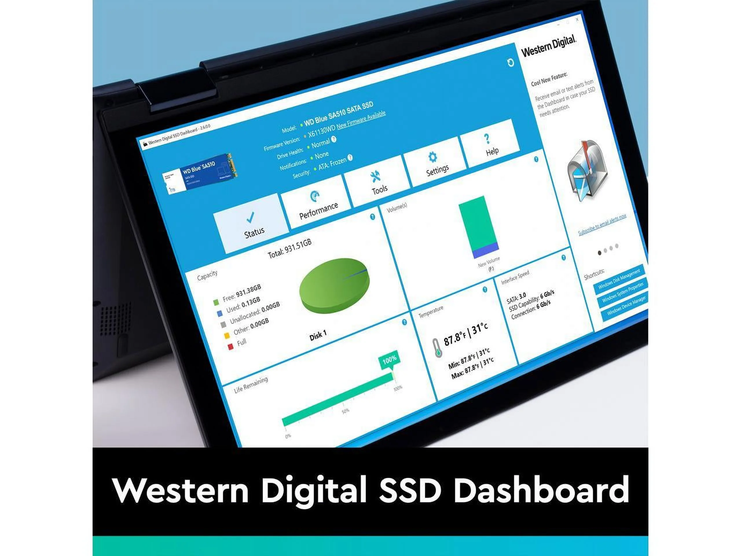 Western Digital 4TB WD Blue SA510 SATA SSD, Internal 2.5”/7mm Cased Solid State Drive - WDS400T3B0A