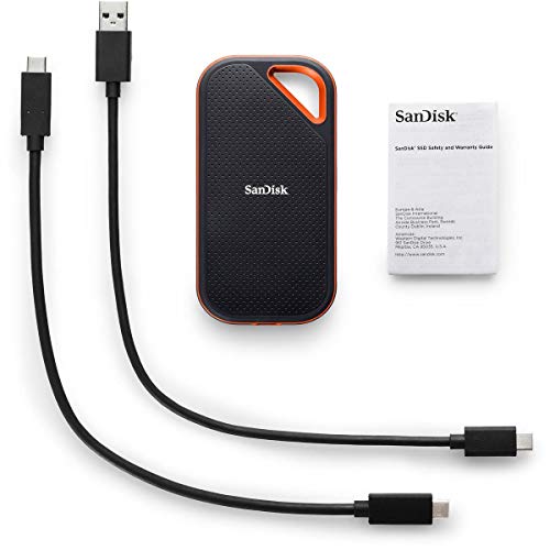 SanDisk 2TB Extreme PRO Portable External SSD - Up to 1050MB/s - USB-C, USB 3.1 - SDSSDE80-2T00-G25