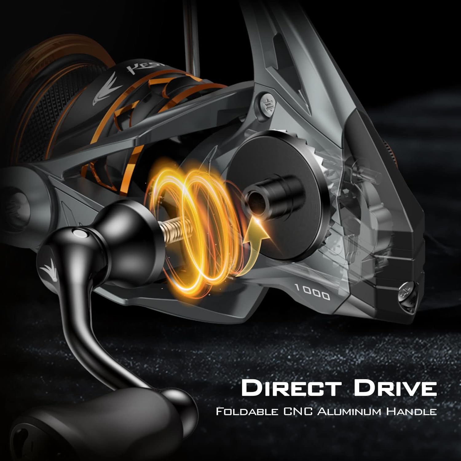 KastKing Kestrel Spinning and Ice Fishing Reel 1000 SFS Carbon Body, Lightweight and Weighs 4.6 Oz, Full Carbon Fiber Frame, 10+1 Stainless-Steel Double Shielded Ball Bearings, 6.2:1 Gear Ratio