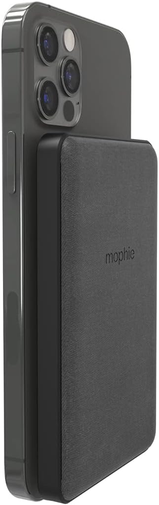 mophie snap+ juice pack mini - Magnetic and portable wireless charger containing a 5,000mAh internal battery. - Black