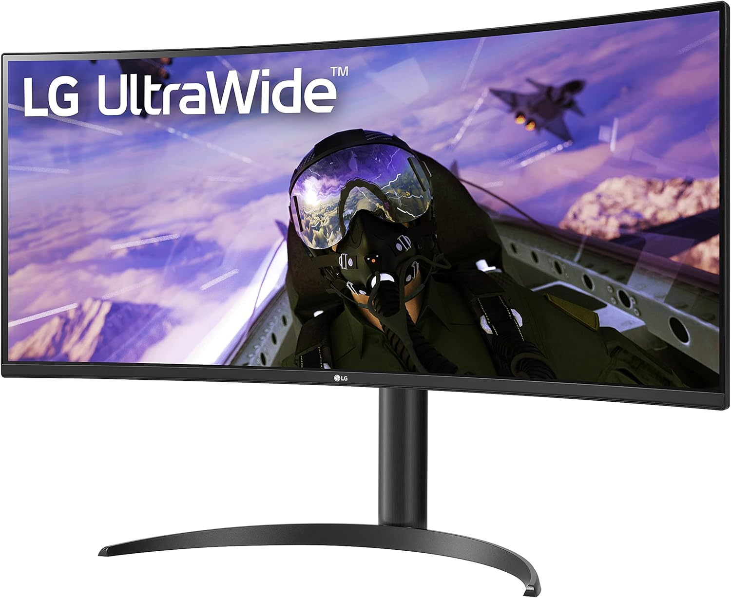 LG 34WP65C-B 34-Inch 21:9 Curved UltraWide QHD (3440x1440) VA Display with sRGB 99% Color Gamut and HDR 10 and 3-Side Virtually Borderless Display with Tilt/Height Adjustable Stand -Black (Renewed)