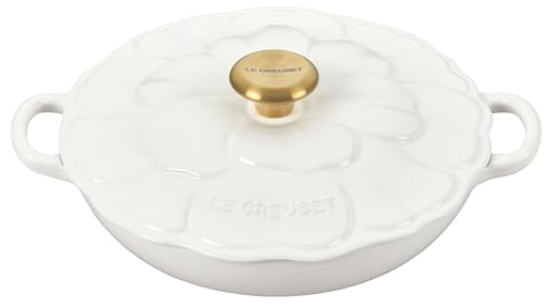 Le Creuset Signature Enameled Cast Iron Petal Braiser, 2.25qt., Coastal Blue