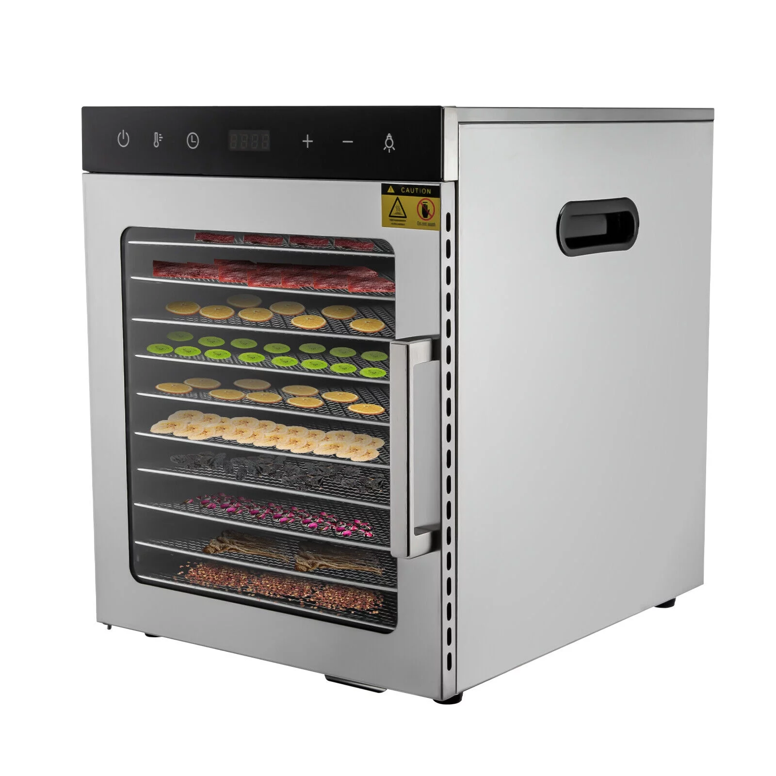 10 Trays Food Dehydrator Machine Stainless Steel Meat Jerky Dryer with Timer