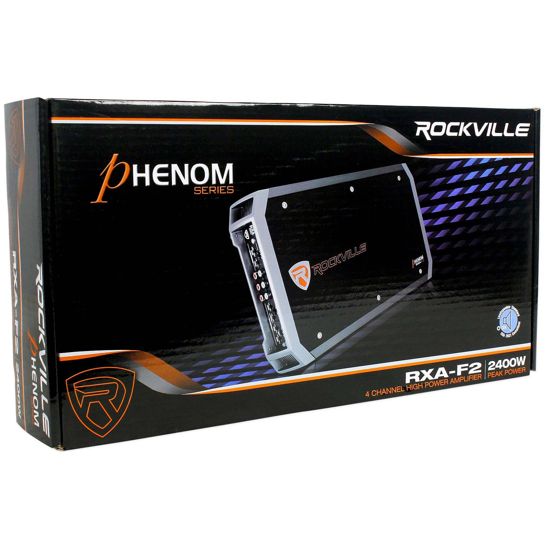 Rockville RXA - F2 2400 Watt Peak / 600W RMS 4 Channel Amplifier Car Audio Amp