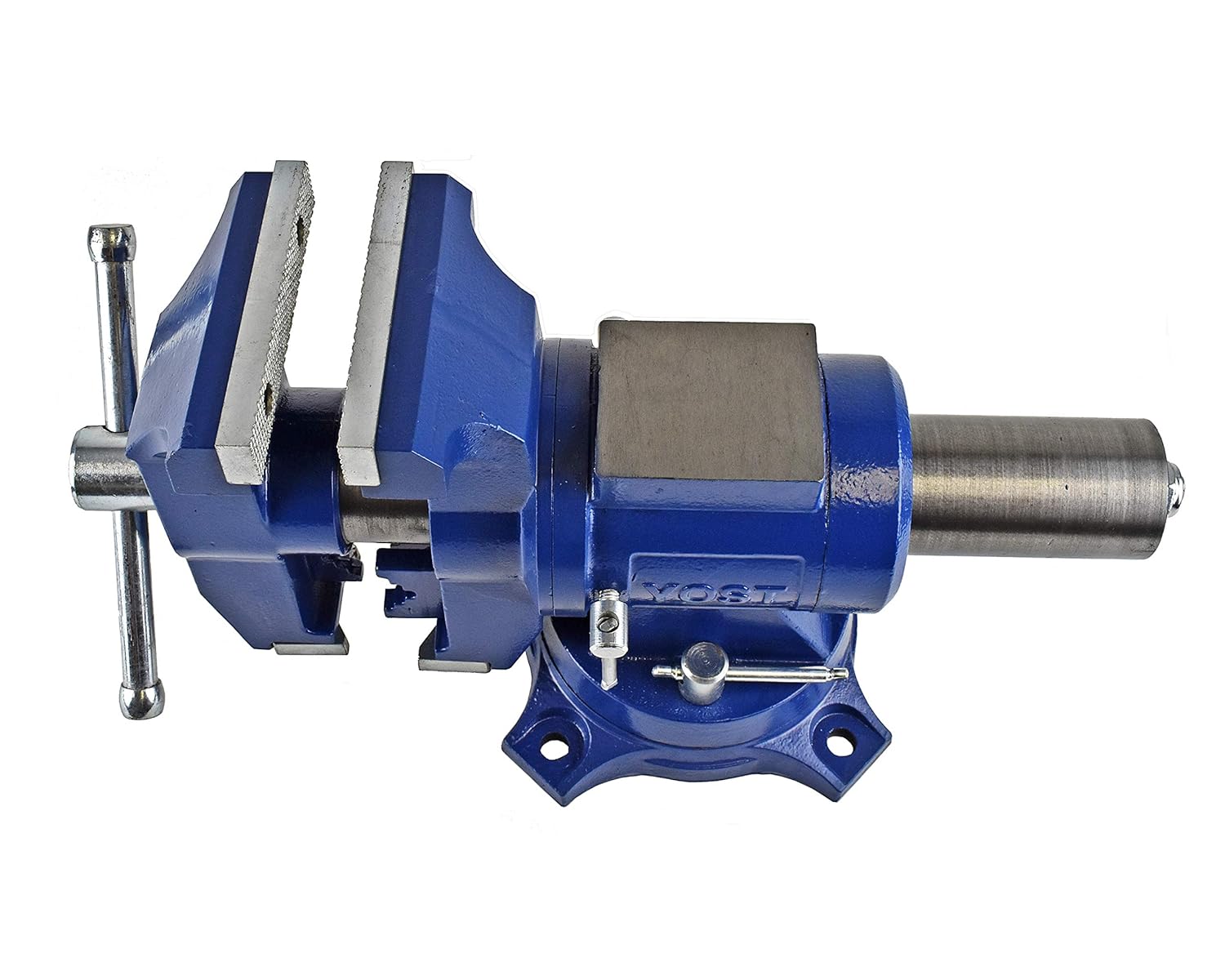 Yost Vises 5" Heavy-Duty Bench Vise, Double Swivel Rotating Vise: Head Rotates 360&deg; Vertically, Body Rotates 360&deg; Horizontally In The Locking Swivel Base, (Model 750-E; 1-Pack)