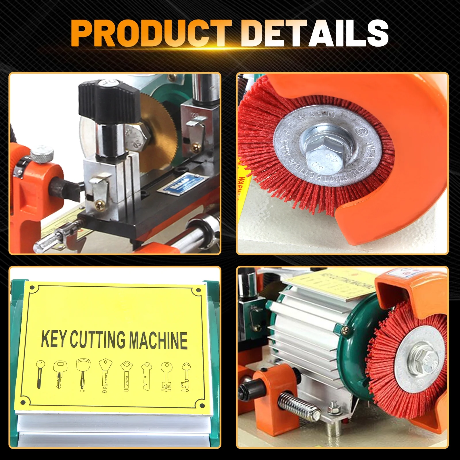 NAIZEA Key Duplicating Machine, 5 Types Professional Key Copy Machine, Key Cutting Machine, 110V, 120W
