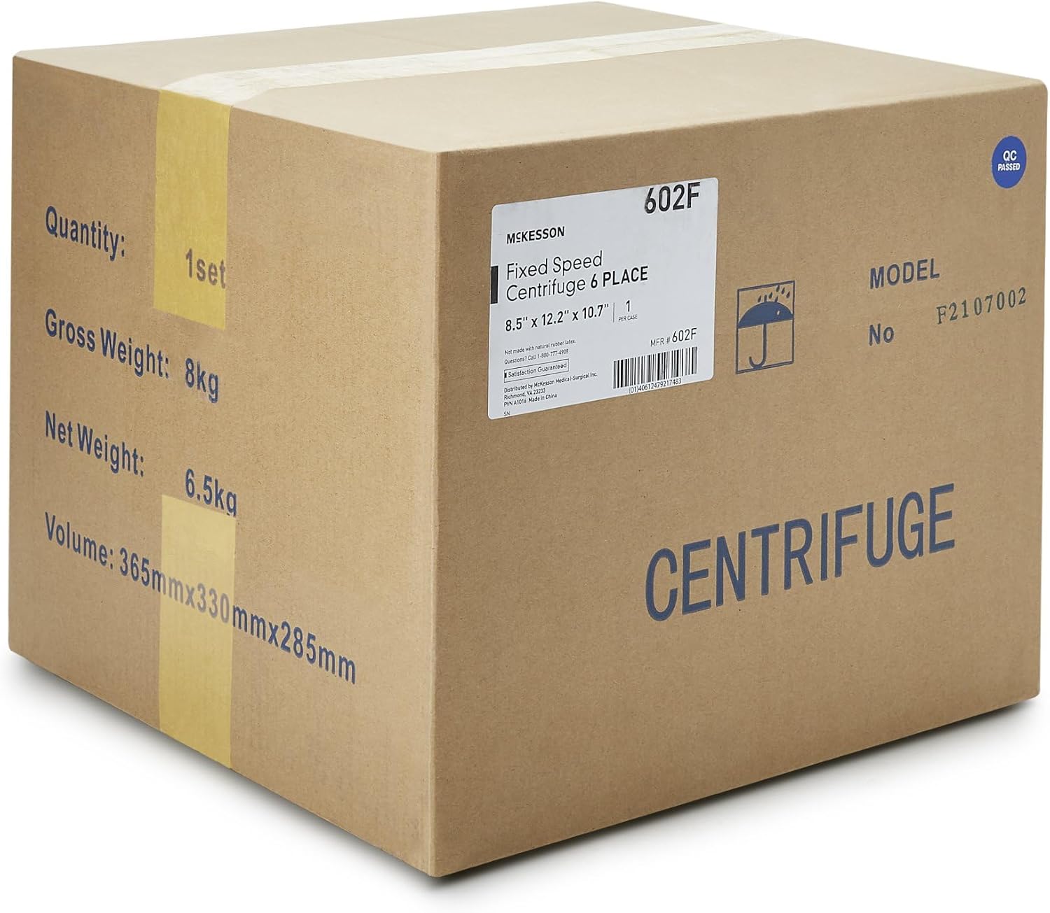 McKesson Centrifuge Machine for Laboratory Clinical Use, Fixed Speed at 3400 RPM - 6 Place Fixed Angled Rotor, 1 Count